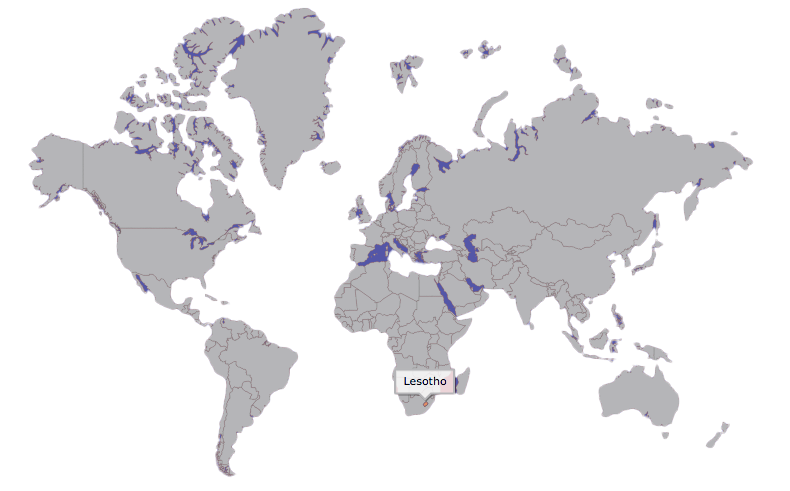 lesotho on world map