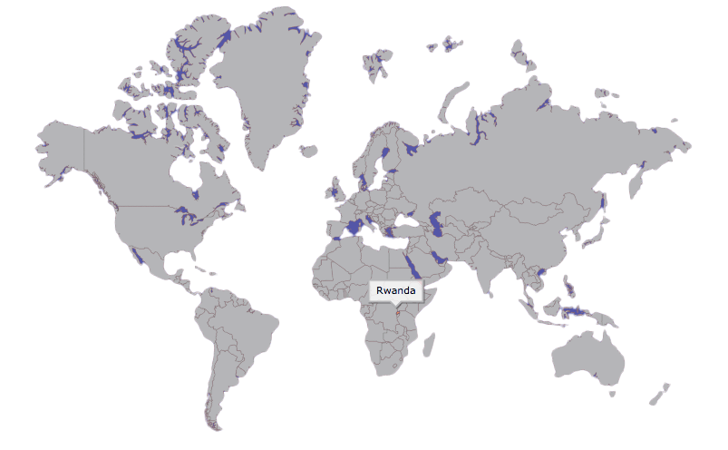 rwanda on world map
