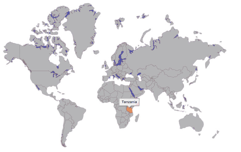 tanzania on world map