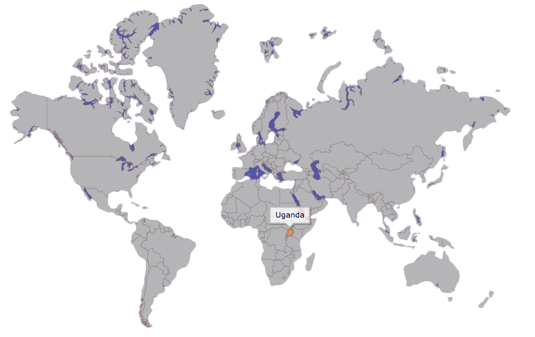 uganda on world map